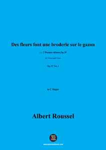 A. Roussel-Des fleurs font une broderie sur le gazon