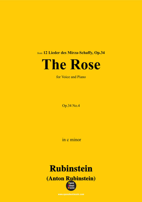 A. Rubinstein-Es hat die Rose sich beklagt(The Rose),Op.34 No.4