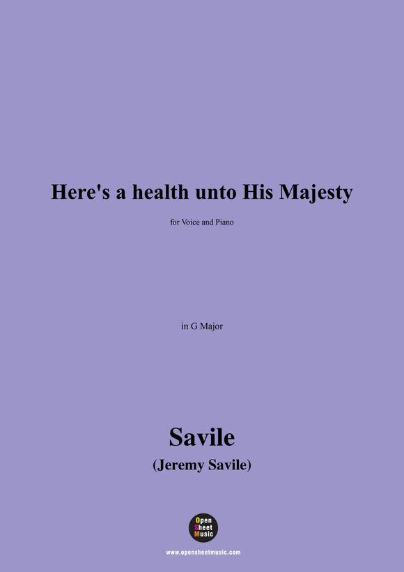 Savile-Here's a health unto His Majesty