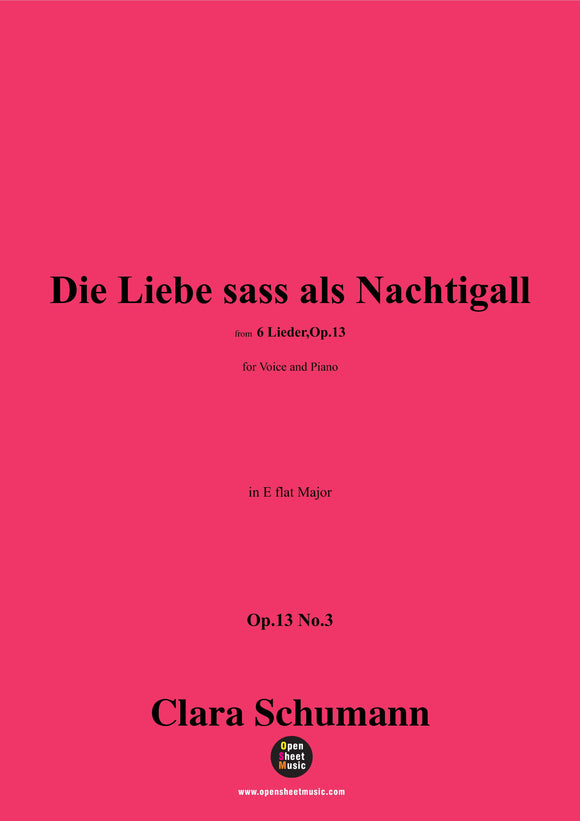 Clara Schumann-Die Liebe sass als Nachtigall