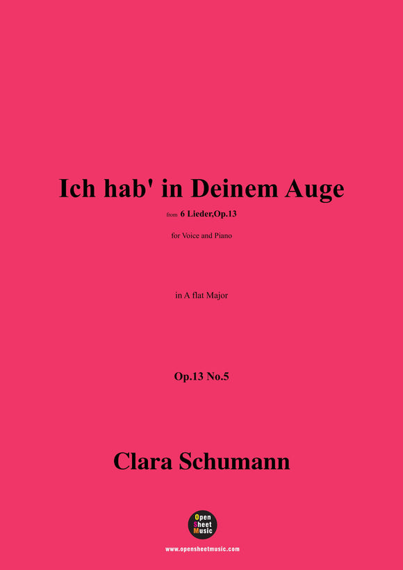 Clara Schumann-Ich hab' in Deinem Auge