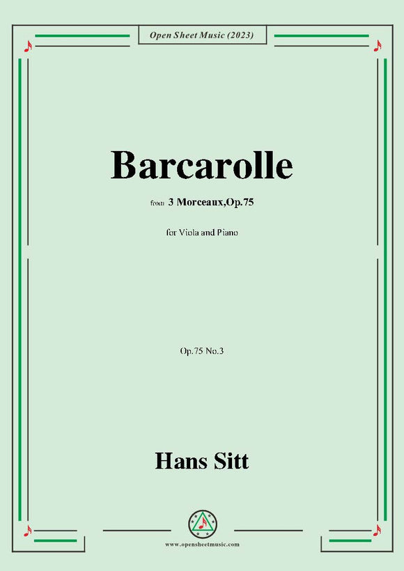 Hans Sitt-Barcarolle,Op.75 No.3
