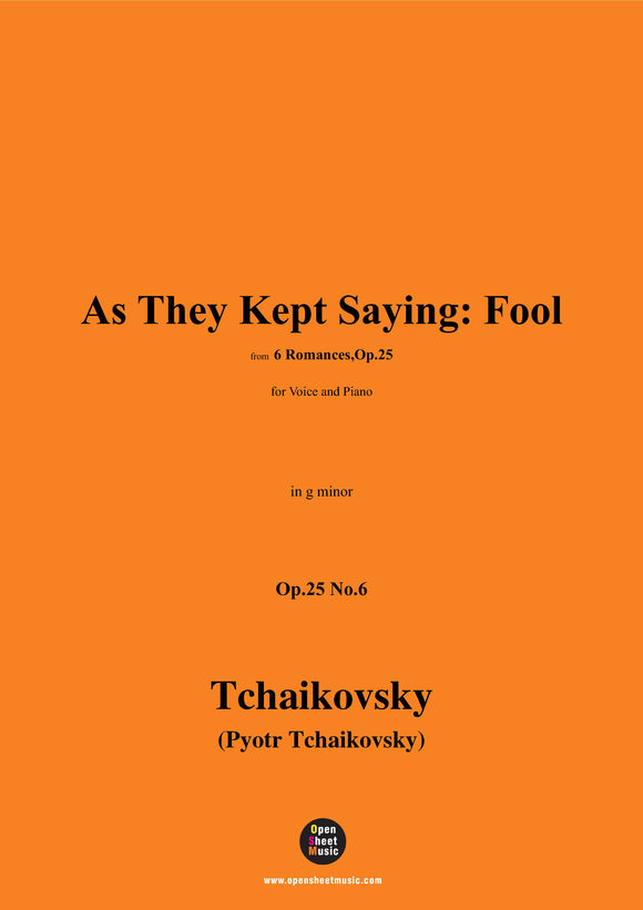 Tchaikovsky-As They Kept Saying:Fool