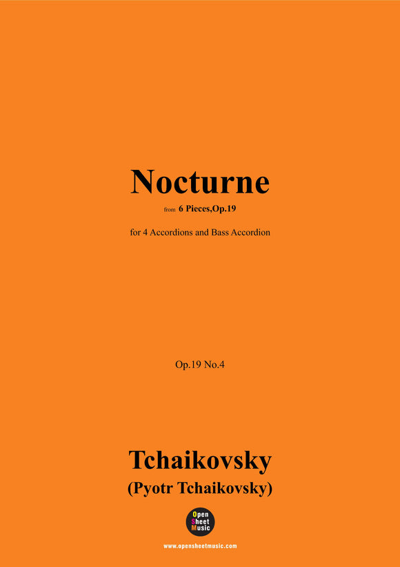 Tchaikovsky-Nocturne,Op.19 No.4,for 4 Accordions and Bass Accordion