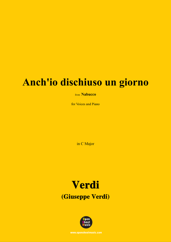 Verdi-Anch'io dischiuso un giorno