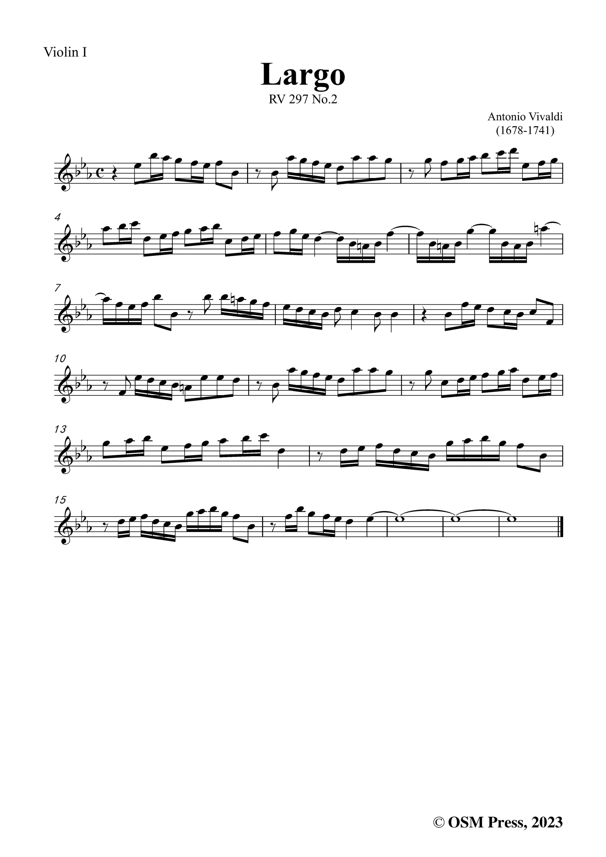 Vivaldi Largo,RV 297 No.2,from L'inverno(Winter) – Open Sheet Music