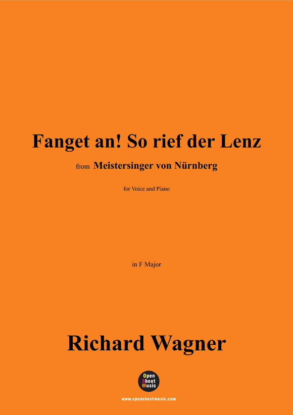 R. Wagner-Fanget an!So rief der Lenz