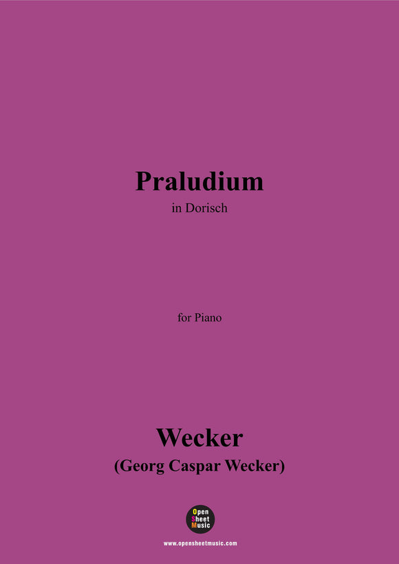 Wecker-Praludium,in Dorisch,for Piano