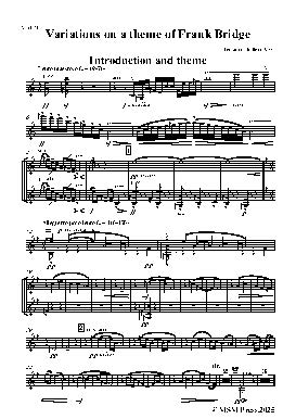 【中古】 Variations on a Theme of Frank Britten ,Allison ,Lfo ,Pople Britten Variations on a Theme of Frank Bridge,Op.10 – Open Sheet Music