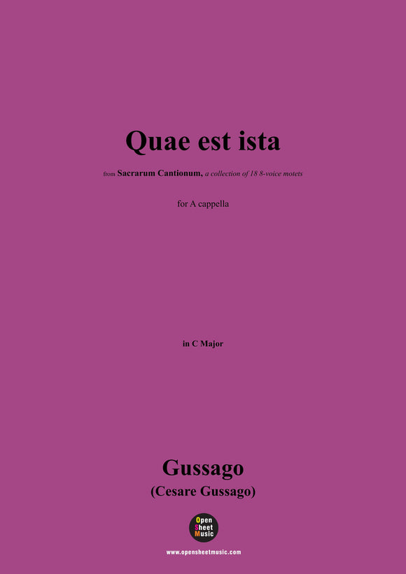 Gussago-Quae est ista,for A cappella