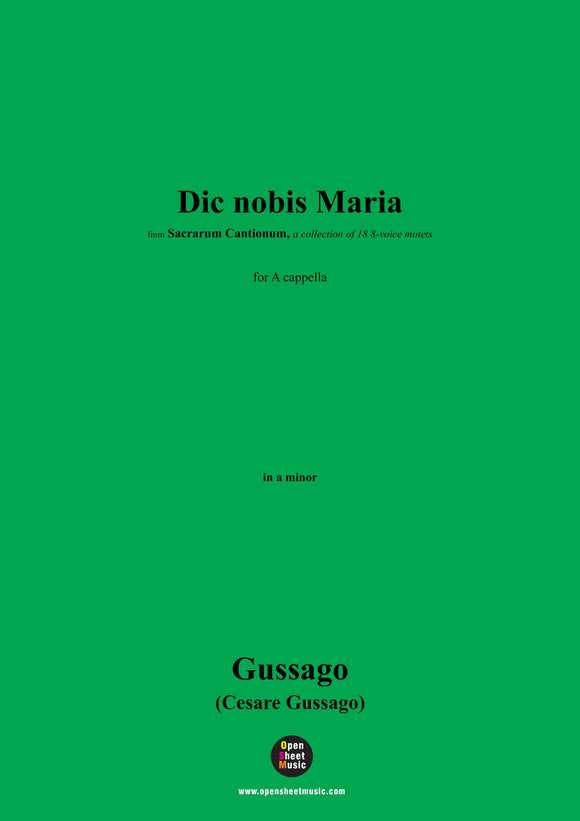Gussago-Dic nobis Maria,for A cappella