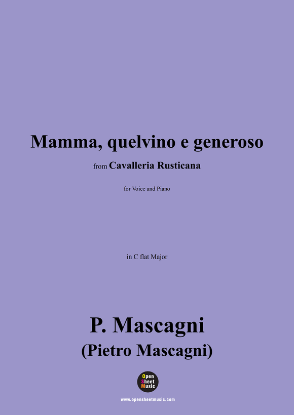 P. Mascagni-Mamma,quel vino é generoso