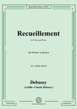 Debussy-Recueillement,CD 70 No.4,in c sharp minor,for Voice and Piano