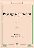 Debussy-Paysage sentimental,in F Major,CD 55;L.45,for Voice and Piano
