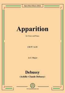 Debussy-Apparition,in E Major,CD 57;L.53,for Voice and Piano