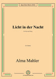 Alma Mahler-Licht in der Nacht,in d minor,for Voice and Piano