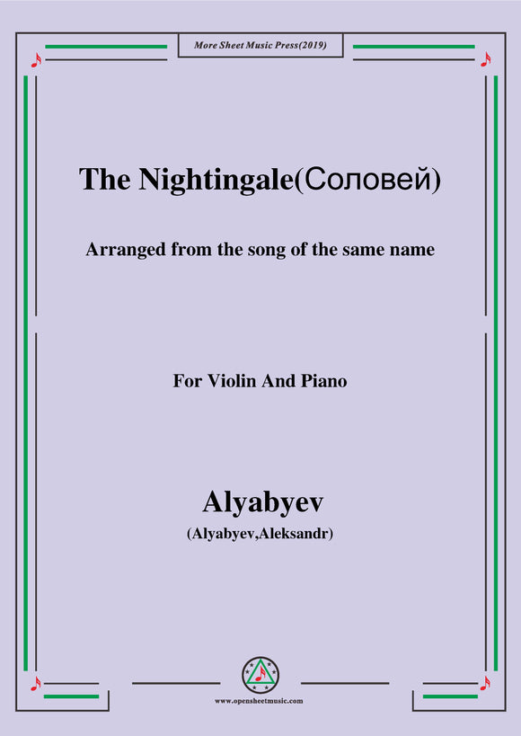 Alyabyev-The Nightingale(Соловей), for Violin and Piano