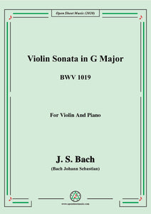 Bach,J.S.-Violin Sonata,in G Major,BWV 1019