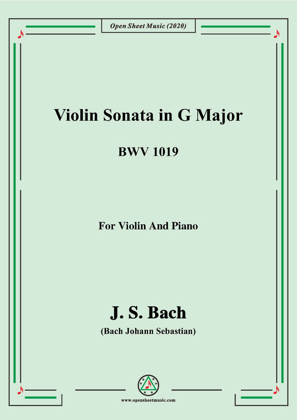 Bach,J.S.-Violin Sonata,in G Major,BWV 1019