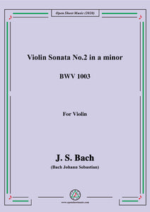 Bach,J.S.-Violin Sonata No.2,in a minor,BWV 1003