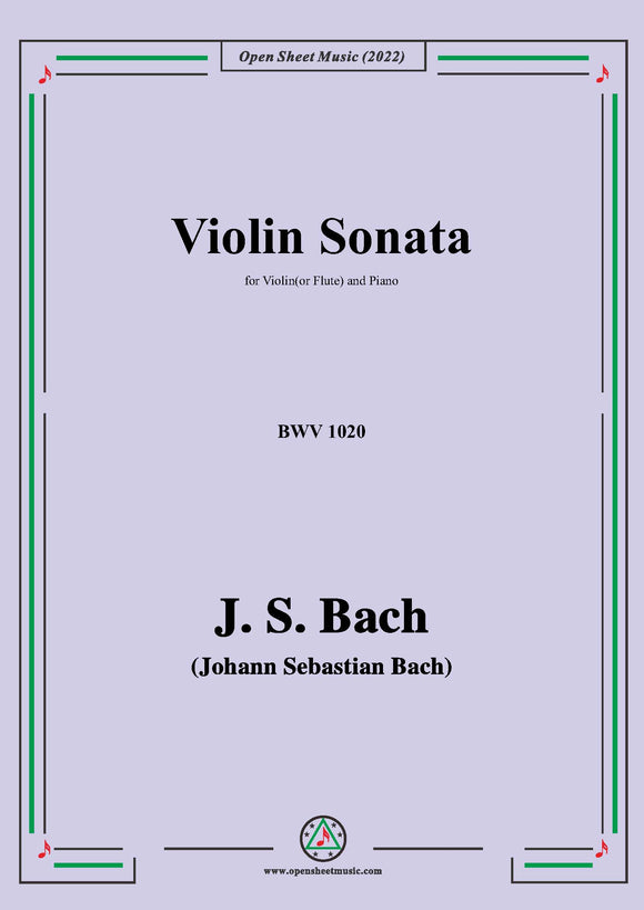 J. S. Bach-Violin Sonata,in g minor,BWV 1020
