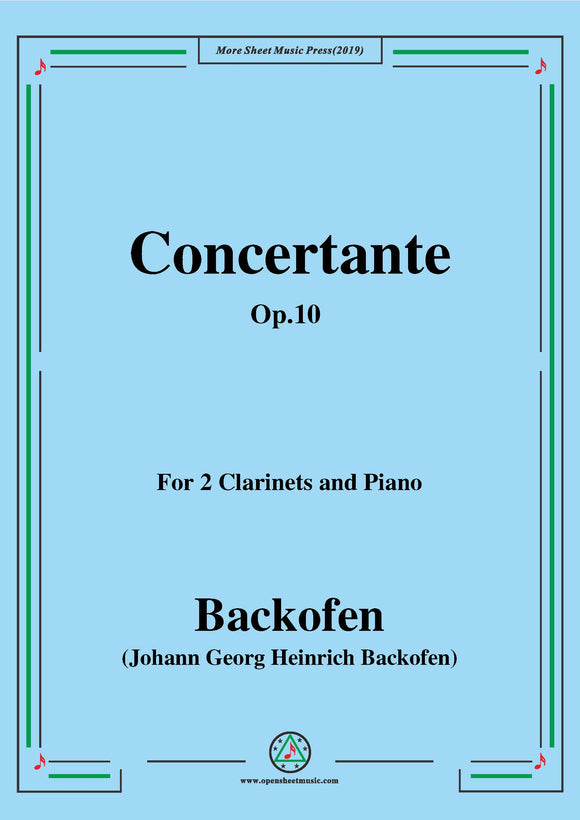 Backofen-Concertante,Op.10,for 2 Clarinets and Piano