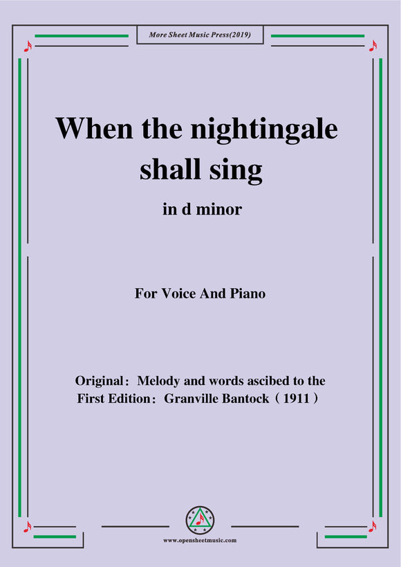 Bantock-Folksong,When the nightingale shall sing(Quant li Rosignol jolis)