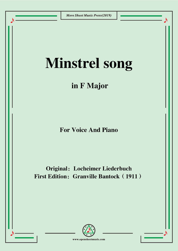 Bantock-Folksong,Minstrel song(Minnelied)