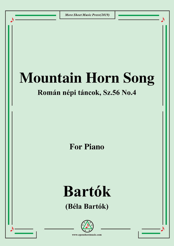 Bartók-Román népi táncok,Sz.56 No.4,Mountain Horn Song