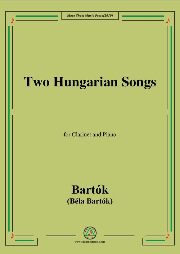 Bartók-Two Hungarian Songs,for Clarinet and Piano