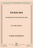 Beethoven-Ich liebe dich,for Violin and Piano