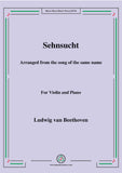 Beethoven-Sehnsucht,for Violin and Piano