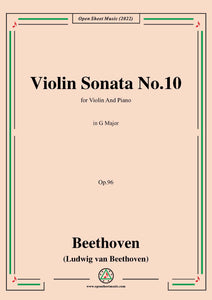 Beethoven-Violin Sonata No.10 in G Major,Op.96,for Violin and Piano
