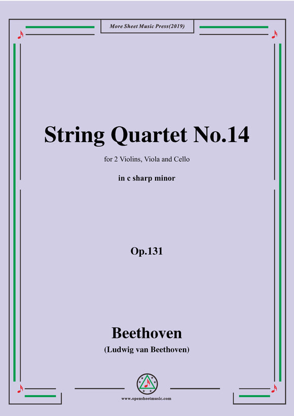 Beethoven String Quartet No.4 in c minor,Op.18 No.4 – Open Sheet Music