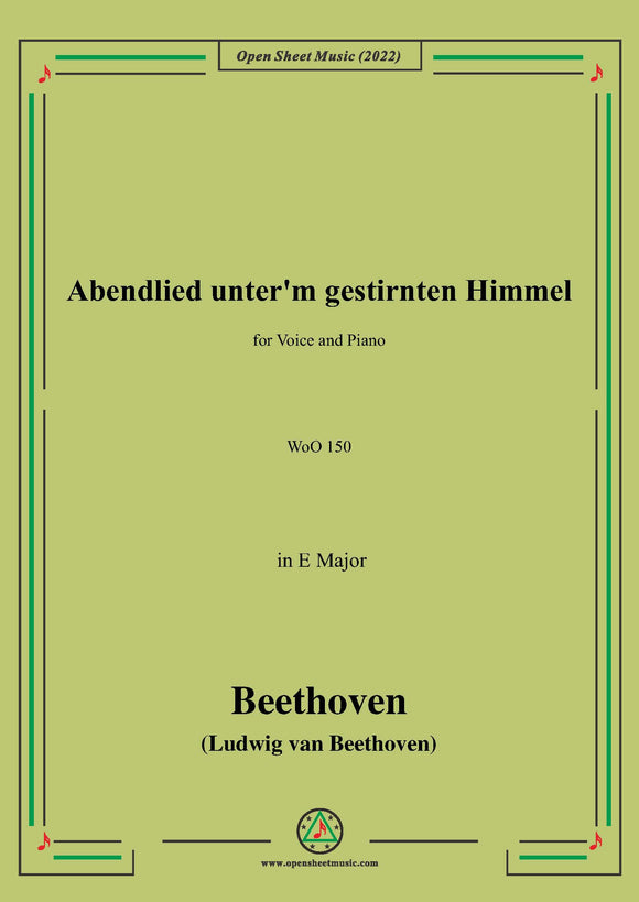 Beethoven-Abendlied unter'm gestirnten Himmel,WoO 150,in E Major