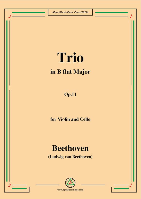 Beethoven-Trio in B flat Major,Op.11,for Violin and Cello