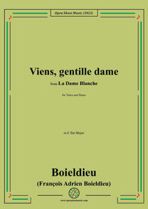 Boieldieu-Viens,gentille dame,in E flat Major,for Voice and Piano