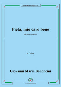 G. M. Bononcini-Pieta,mio caro bene,from 'Serenata',in f minor