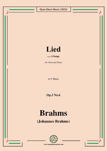 Brahms-Lied,Op.3 No.6,from 6 Songs,in F Major