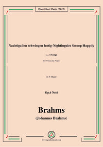 Brahms-Nachtigallen schwingen lustig-Nightingales Swoop Happily,in F Major,for Tenor or Soprano and Piano