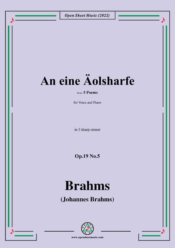 Brahms-An eine aolsharfe,Op.19 No.5,from 5 Poems,in f sharp minor