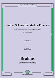 Brahms-Sind es Schmerzen,sind es Freuden, in G flat Major,for Voice and Piano