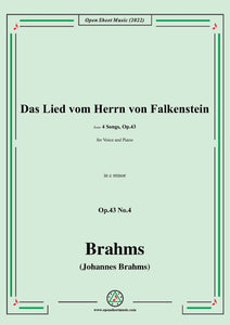 Brahms-Das Lied vom Herrn von Falkenstein,Op.43 No.4 in c minor