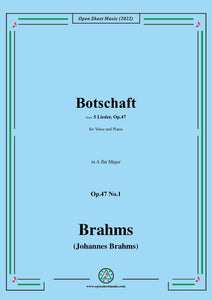 Brahms-Botschaft,Op.47 No.1 in A flat Major