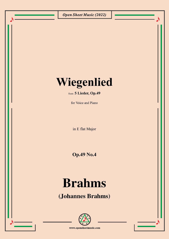 Brahms-Wiegenlied,Op.49 No.4 in E flat Major