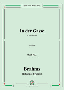 Brahms-In der Gasse,Op.58 No.6 in c minor