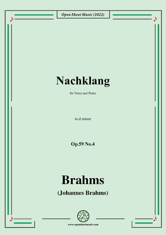 Brahms-Nachklang,Op.59 No.4 in d minor