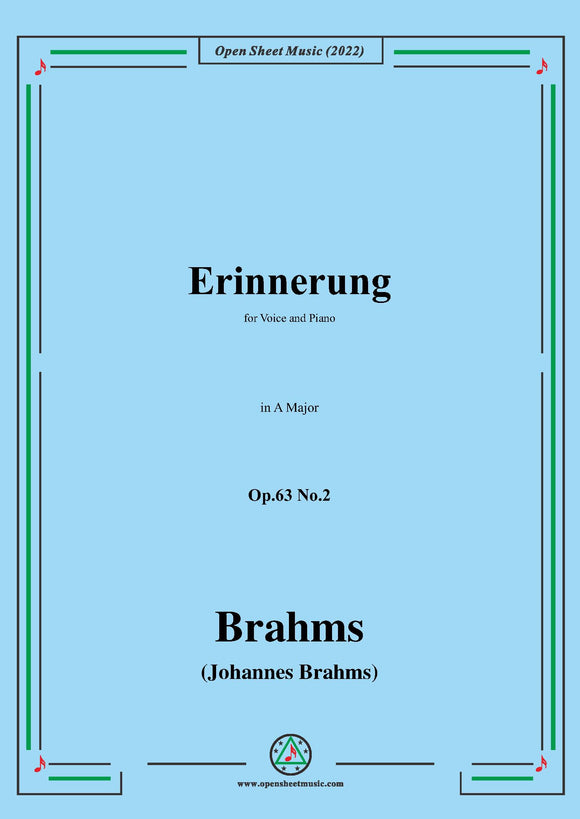 Brahms-Erinnerung,Op.63 No.2 in A Major