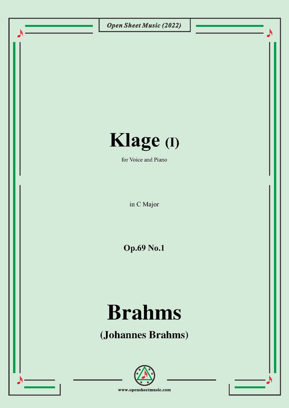 Brahms-Klage I,Op.69 No.1 in C Major