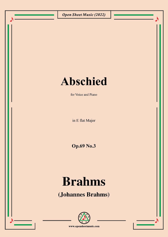 Brahms-Abschied,Op.69 No.3 in E flat Major